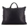 Bottega Veneta large model travel bag in dark blue intrecciato leather - 360 thumbnail