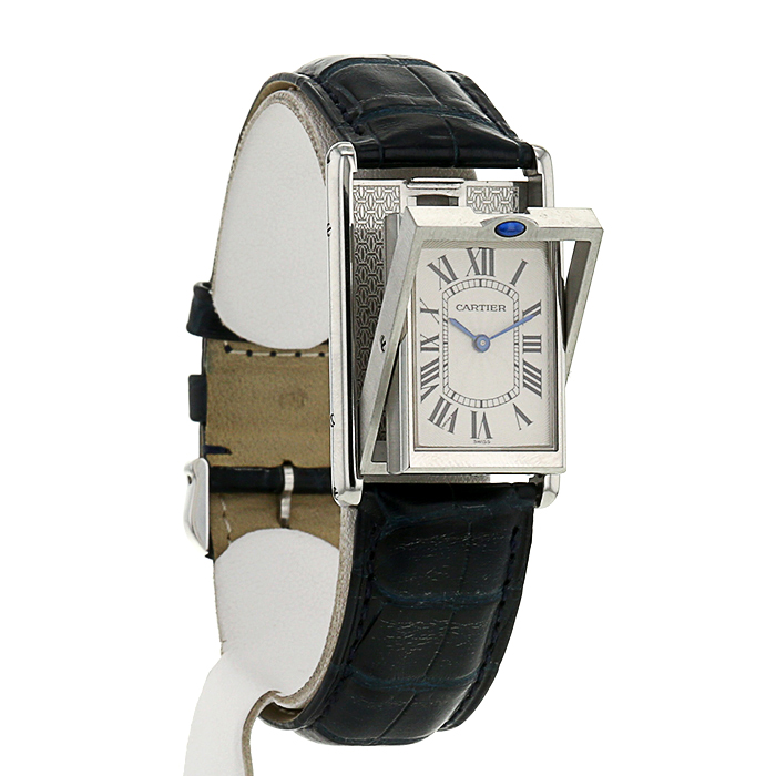 Orologio Cartier Tank Basculante in acciaio Ref :  2390 Circa  2000 - Detail D2