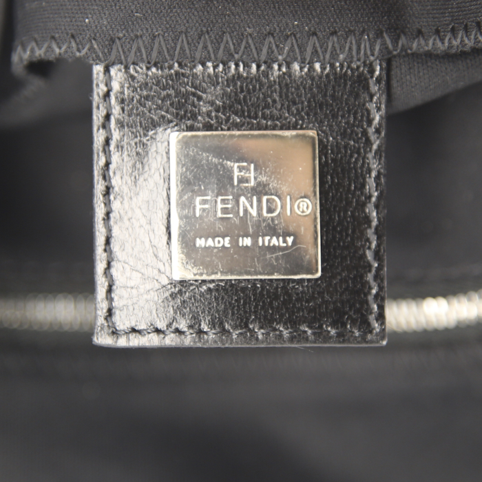 Borsa Fendi Baguette in tela nera e pelle nera - Detail D3