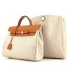 Hermes Herbag handbag in beige canvas and natural leather - 00pp thumbnail