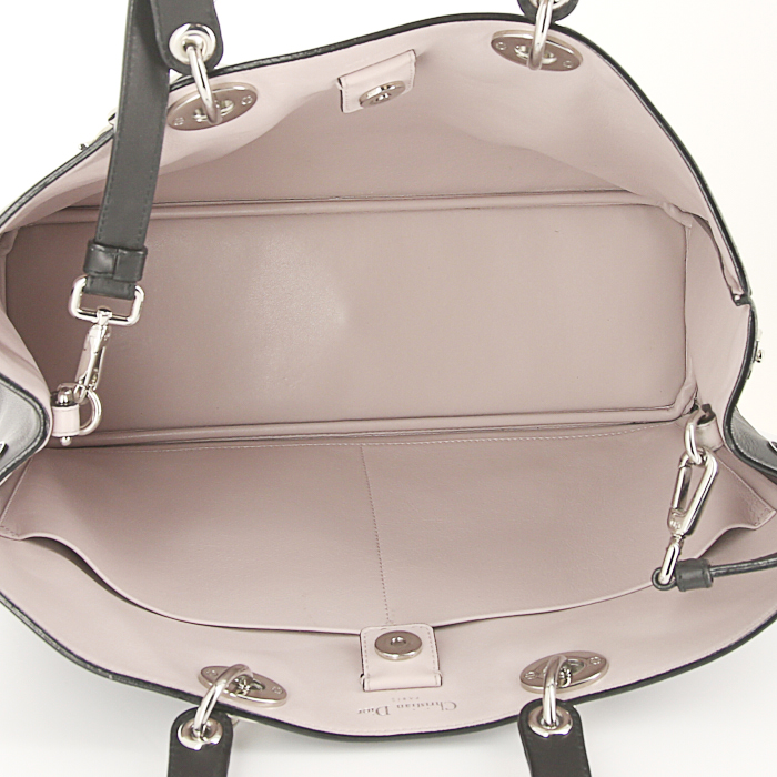 Sac cabas Dior Diorissimo en cuir noir - Detail D3