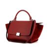 Celine Trapeze small model bag in red grained leather and red suede - 00pp thumbnail