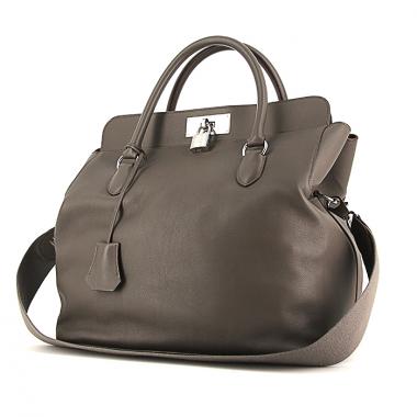Bolso de fin de semana Hermes Tool Box modelo grande en cuero swift gris Graphite