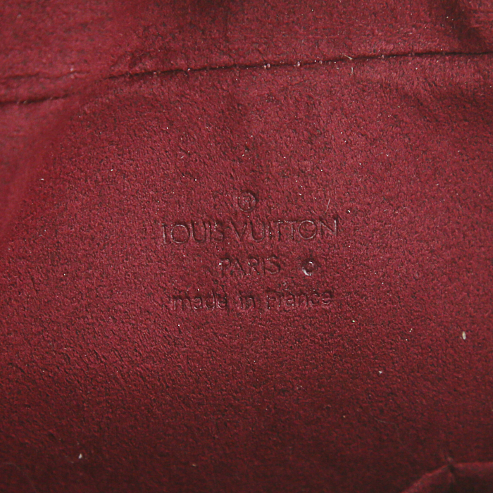 Bolso de mano Louis Vuitton Boulogne en lona Monogram revestida multicolor y cuero natural - Detail D3