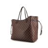 Shopping bag Louis Vuitton Neverfull modello grande in tela a scacchi ebana e pelle marrone - 00pp thumbnail