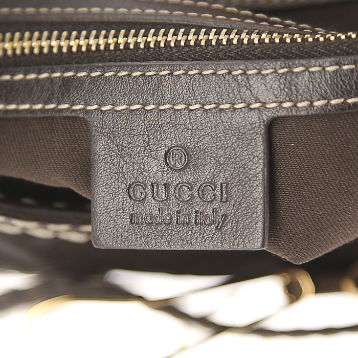 Borsa Gucci in pelle marrone - Detail D3