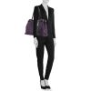 Shopping bag Dior Panarea in tela cannage viola e pelle viola - Detail D1 thumbnail