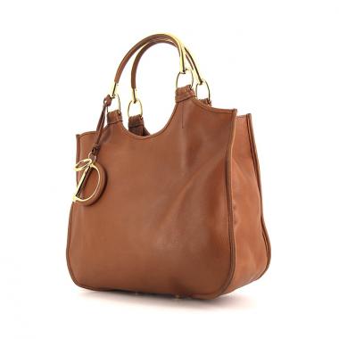 Bolso de mano Dior en cuero color caramelo
