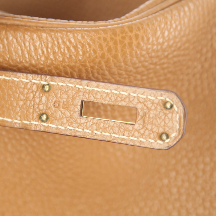 Borsa Hermes Birkin 35 cm in pelle togo gold - Detail D4