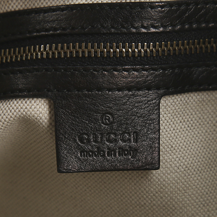 Sac à main Gucci en cuir noir - Detail D3