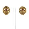 Orecchini a bottone Lalaounis in oro giallo,  rubino e diamanti - 360 thumbnail