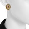 Lalaounis small earrings in yellow gold,  ruby and diamonds - Detail D1 thumbnail