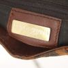 Borsa da spalla o a mano Dolce & Gabbana in tela marrone caramello e naturale borchiata con motivo e pelle marrone - Detail D3 thumbnail