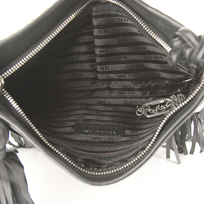 Borsa a tracolla Sonia Rykiel in pelle nera con borchie - Detail D2