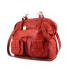 Chloé Saskia bag worn on the shoulder or carried in the hand in red leather and transparent plexiglas - 00pp thumbnail