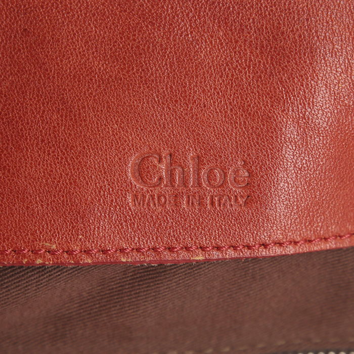 Borsa da spalla o a mano Chloé in pelle rossa e plexiglas trasparente - Detail D4