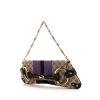Gucci Mors handbag in beige and purple monogram canvas and black leather - 00pp thumbnail