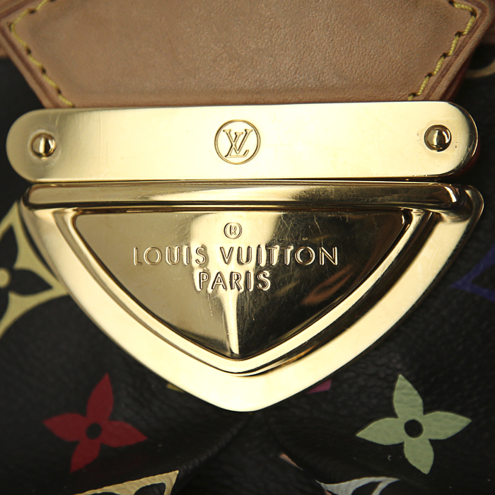 Louis Vuitton handbag in multicolor monogram canvas and natural leather - Detail D3