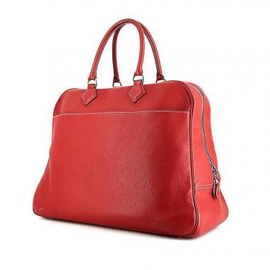 Borsa da viaggio Hermès in pelle taurillon clemence rossa