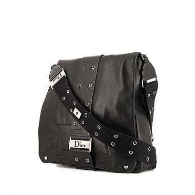 Bolso bandolera Dior en cuero negro