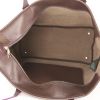 Shopping bag Ralph Lauren in pelle martellata marrone e profili viola - Detail D2 thumbnail