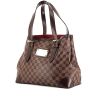 Shopping bag Louis Vuitton Hampstead in tela a scacchi marrone e pelle lucida marrone scuro - 00pp thumbnail