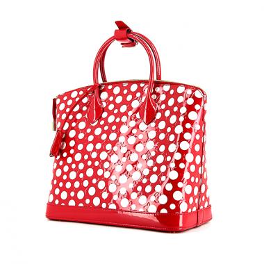 Bolso de mano Louis Vuitton Lockit  modelo mediano en charol rojo y blanco