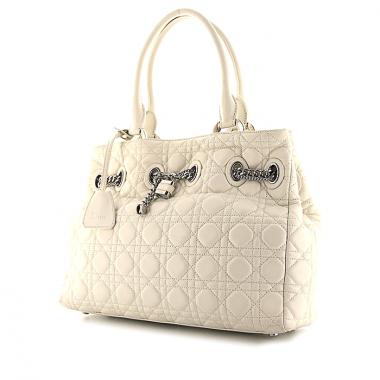 Borsa Dior Shopping in pelle cannage bianca