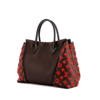 Bolso de mano  Louis Vuitton Editions Limitées en cuero marrón y negro y terciopelo rojo