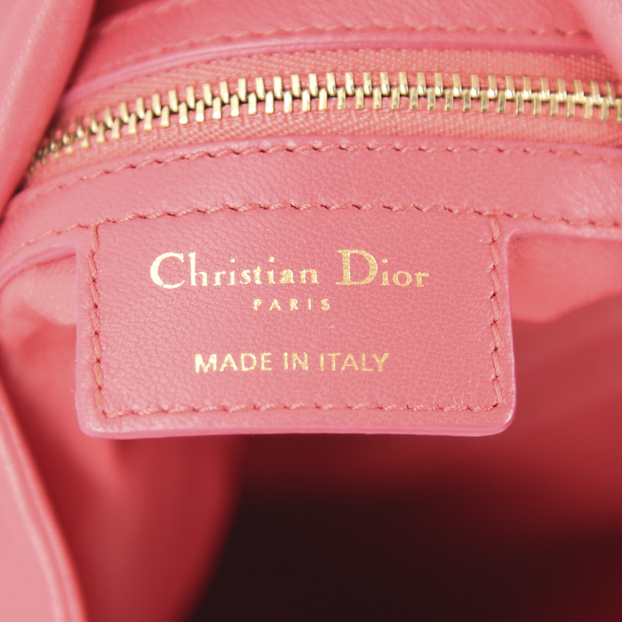 Sac cabas Dior Libertine en cuir rose - Detail D3