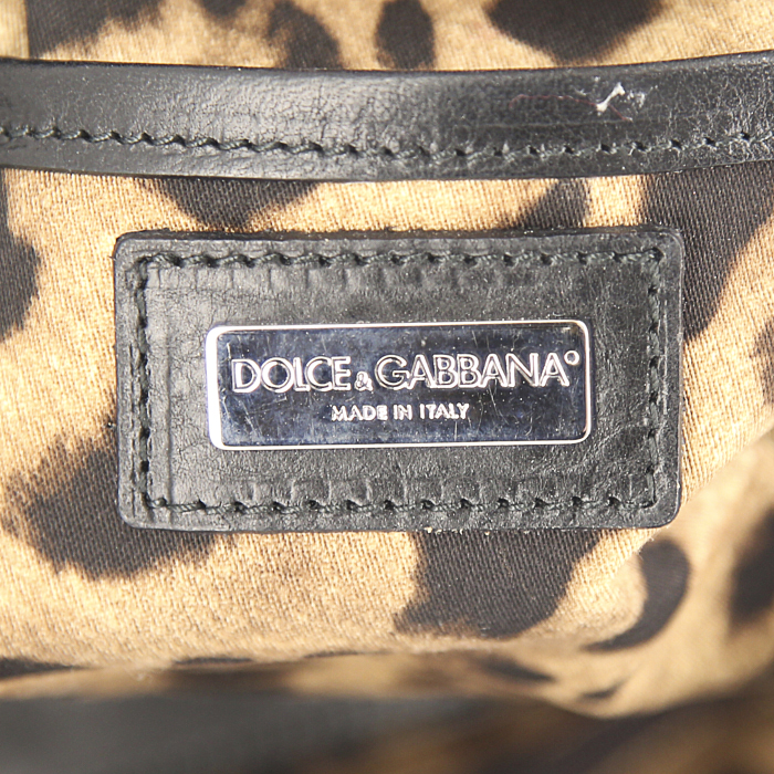 Bolso de mano Dolce 
Gabbana en cuero y piel de potro negro - Detail D4