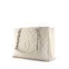 Shopping bag Chanel Grand Shopping in pelle martellata e trapuntata bianca - 00pp thumbnail