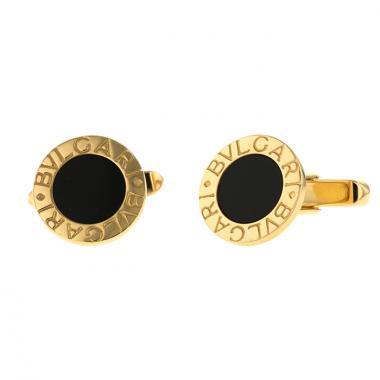 Coppia di gemelli Bulgari Bulgari Bulgari in oro giallo e onice