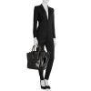 Celine Luggage medium model handbag in black vinyl - Detail D1 thumbnail