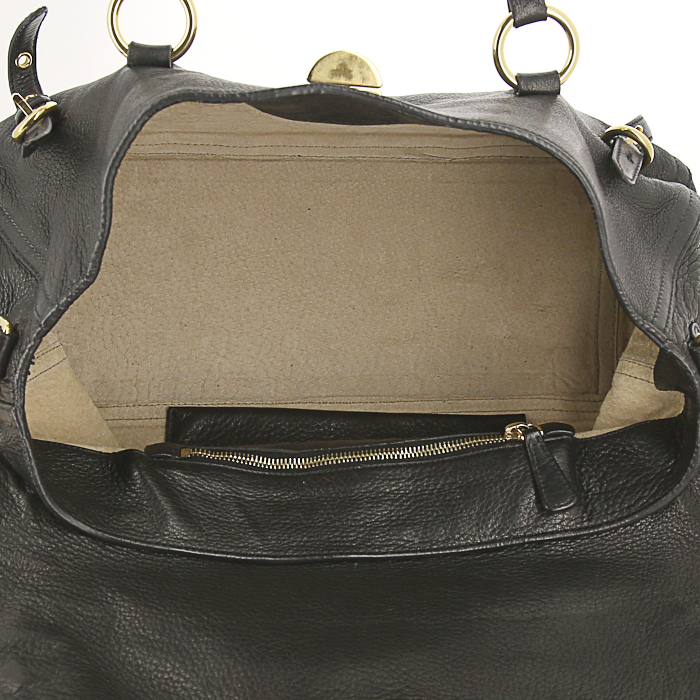 Borsa Miu Miu in pelle martellata nera - Detail D3