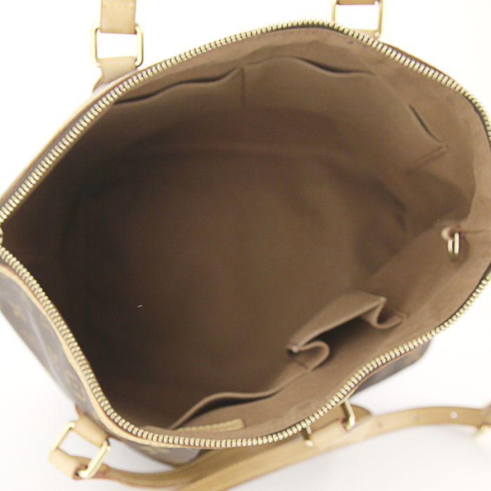 Louis Vuitton Palermo handbag in brown monogram canvas and natural leather - Detail D3
