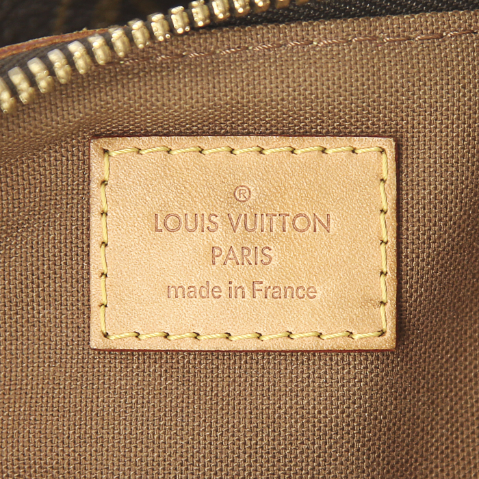 Louis Vuitton Palermo handbag in brown monogram canvas and natural leather - Detail D4