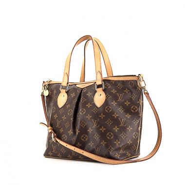 Bolso de mano Louis Vuitton Palermo en lona Monogram marrón y cuero natural