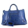 Balenciaga Classic City XL weekend bag in electric blue burnished leather - 360 thumbnail