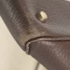 Hermes Haut à Courroies weekend bag in dark brown leather clémence and beige canvas - Detail D5 thumbnail