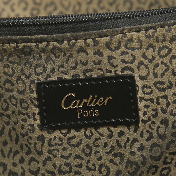Cartier Panthère handbag in black leather - Detail D3