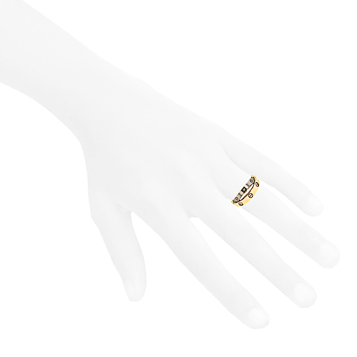 Bague Cartier Love Astro en or rose,  or blanc et diamants - Detail D1