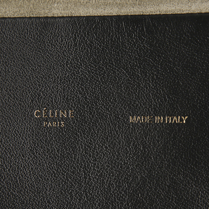 Bolso de mano Celine All Soft en cuero negro y azul y ante beige - Detail D3