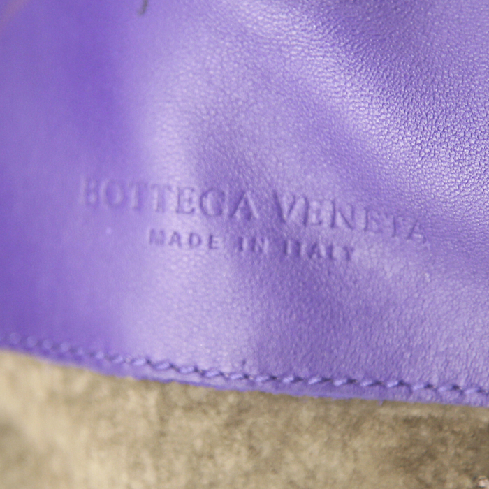 Borsa Bottega Veneta Campana in pelle intrecciata viola - Detail D3