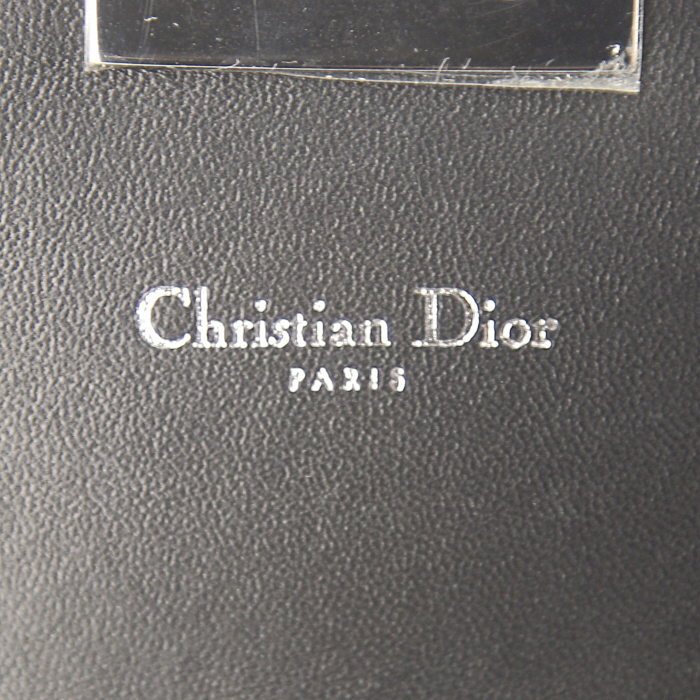Dior Miss Dior Promenade shoulder bag in silver lizzard and silver leather - Detail D3