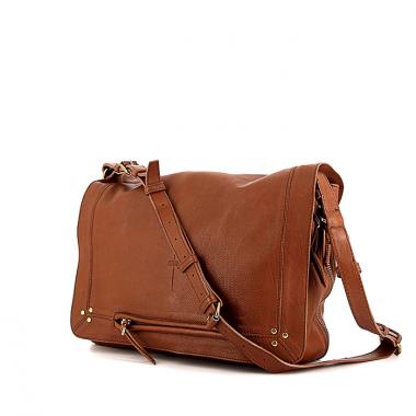 Bolso bandolera Jerome Dreyfuss Albert en cuero granulado color camel