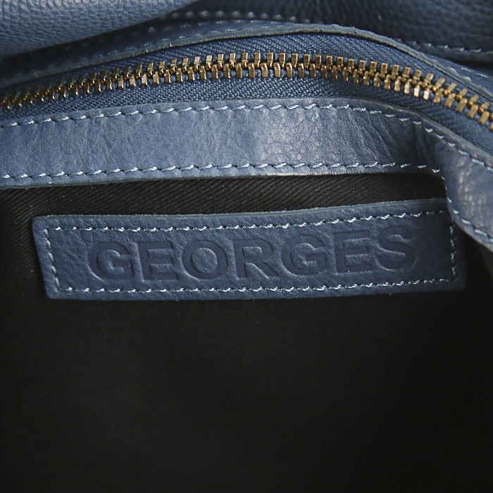Jerome Dreyfuss shoulder bag in blue grained leather - Detail D3