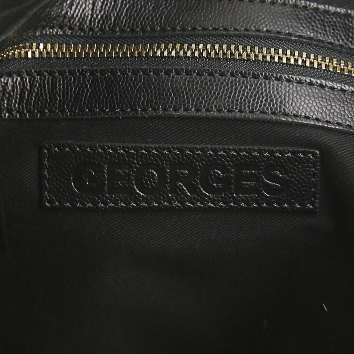Bolso de mano Jerome Dreyfuss Georges en cuero granulado negro - Detail D3