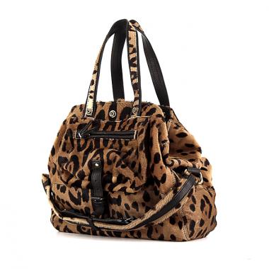 Borsa Jerome Dreyfuss Billy M in puledro con stampa leopardata e pelle nera