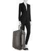 Louis Vuitton Pegase soft suitcase in anthracite grey taiga leather and anthracite grey leather - Detail D1 thumbnail